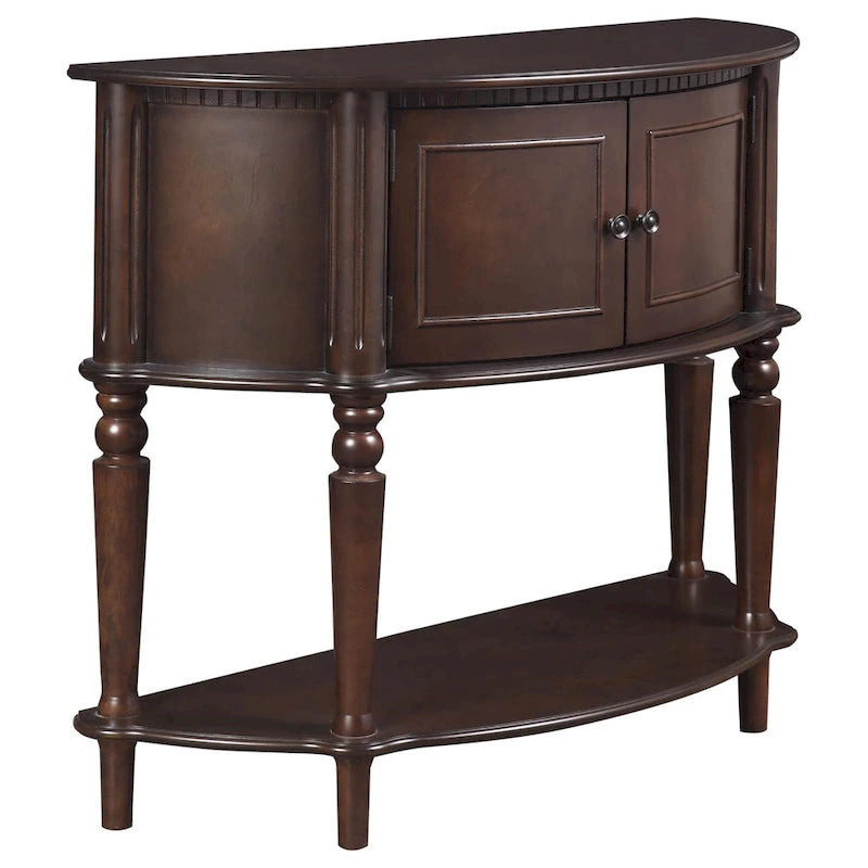 Console demi-lune marron