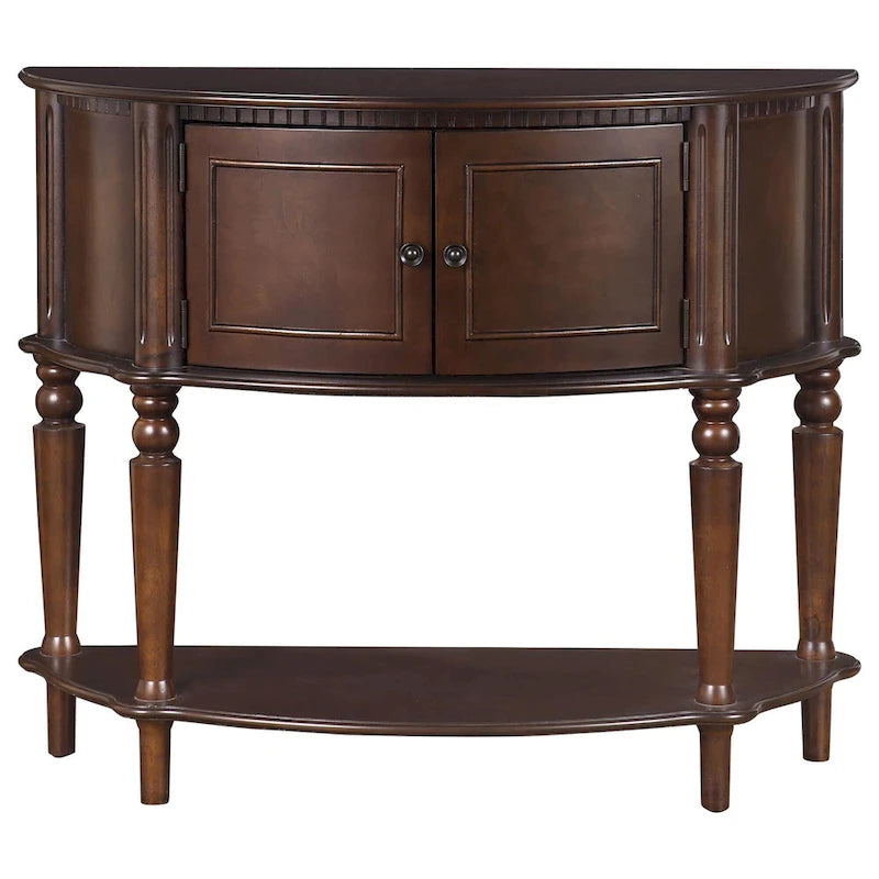 Console demi-lune marron