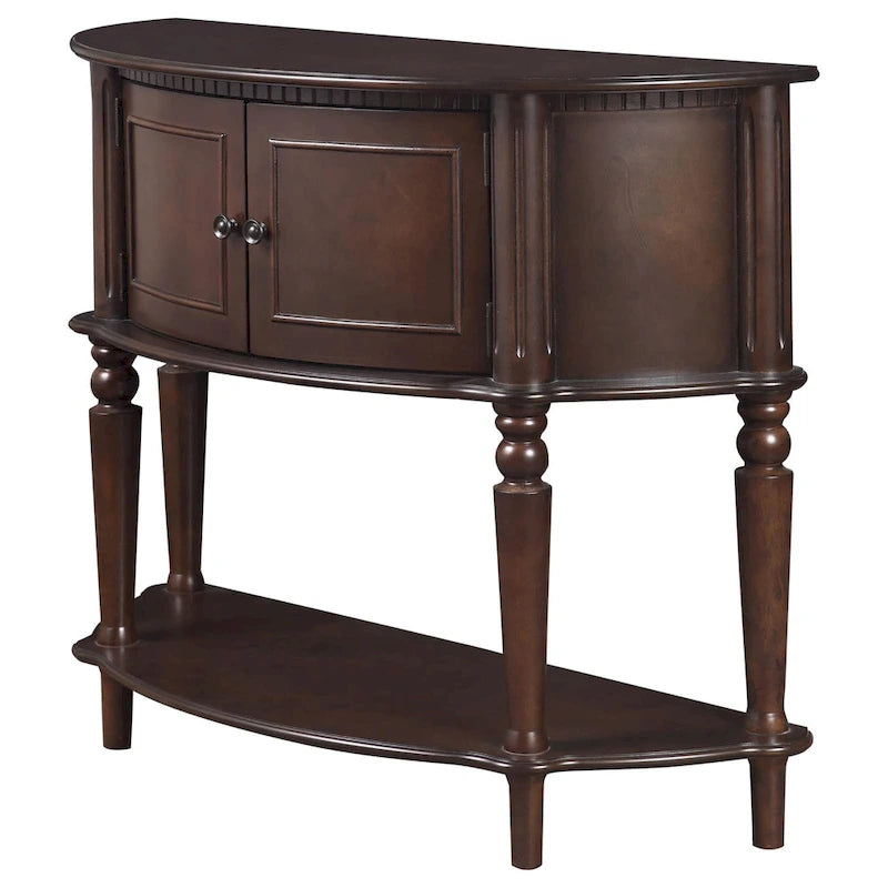 Console demi-lune marron