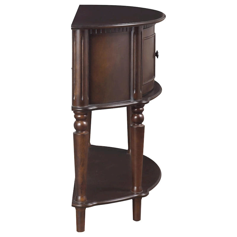 Console demi-lune marron