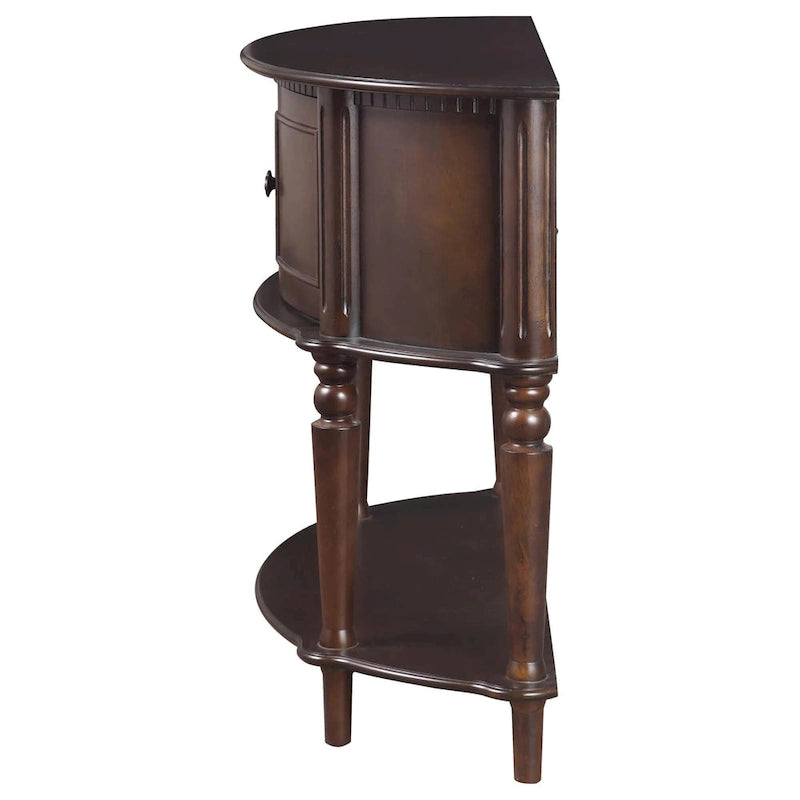 Console demi-lune marron