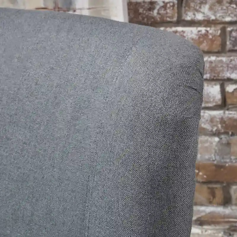 Fauteuil d'appoint dossier haut Charcoal 27 avec dossier à oreilles et pieds en bouleau