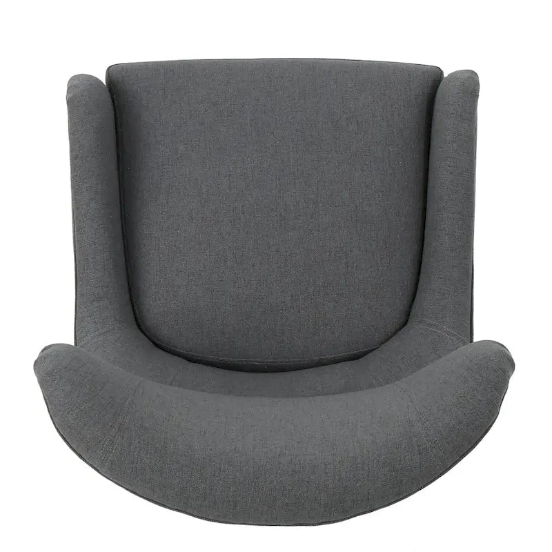 Fauteuil d'appoint dossier haut Charcoal 27 avec dossier à oreilles et pieds en bouleau