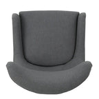 Fauteuil d'appoint dossier haut Charcoal 27 avec dossier à oreilles et pieds en bouleau
