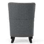 Fauteuil d'appoint dossier haut Charcoal 27 avec dossier à oreilles et pieds en bouleau