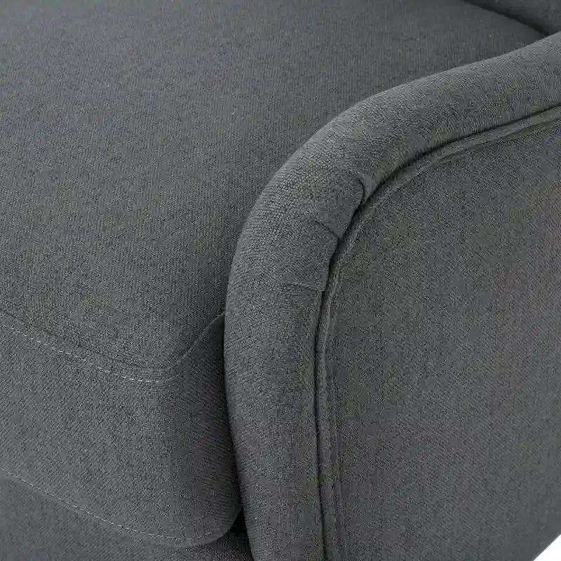 Fauteuil d'appoint dossier haut Charcoal 27 avec dossier à oreilles et pieds en bouleau