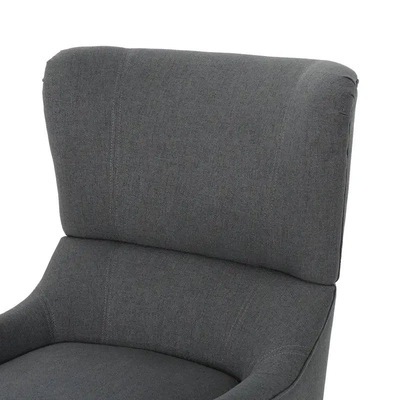 Fauteuil d'appoint dossier haut Charcoal 27 avec dossier à oreilles et pieds en bouleau