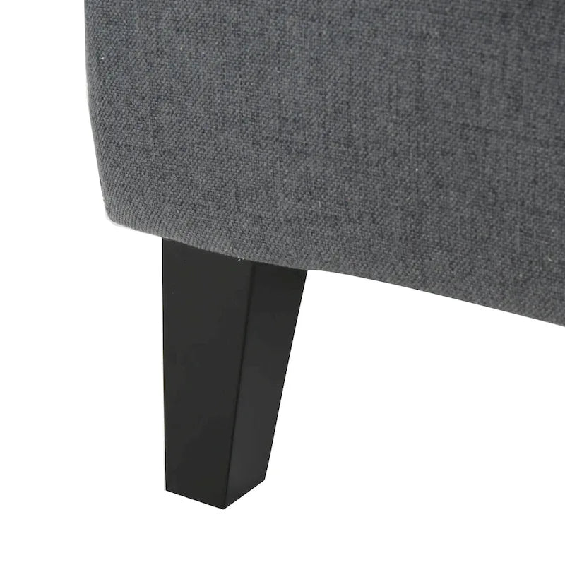 Fauteuil d'appoint dossier haut Charcoal 27 avec dossier à oreilles et pieds en bouleau