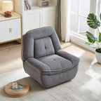 Fauteuil inclinable, pivotant et coulissant en velours côtelé beige/gris – Inclinaison manuelle, pivotement à 360°, une place