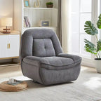 Fauteuil inclinable, pivotant et coulissant en velours côtelé beige/gris – Inclinaison manuelle, pivotement à 360°, une place