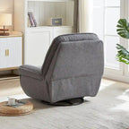 Fauteuil inclinable, pivotant et coulissant en velours côtelé beige/gris – Inclinaison manuelle, pivotement à 360°, une place