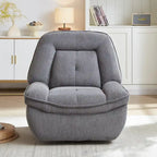 Fauteuil inclinable, pivotant et coulissant en velours côtelé beige/gris – Inclinaison manuelle, pivotement à 360°, une place