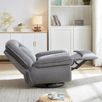 Fauteuil inclinable, pivotant et coulissant en velours côtelé beige/gris – Inclinaison manuelle, pivotement à 360°, une place