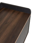 Meuble TV 160 cm, café foncé et noir, style Mid-Century, compatible avec les téléviseurs jusqu'à 70"