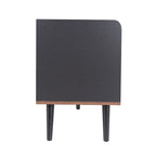 Meuble TV 160 cm, café foncé et noir, style Mid-Century, compatible avec les téléviseurs jusqu'à 70"