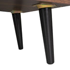 Meuble TV 160 cm, café foncé et noir, style Mid-Century, compatible avec les téléviseurs jusqu'à 70"