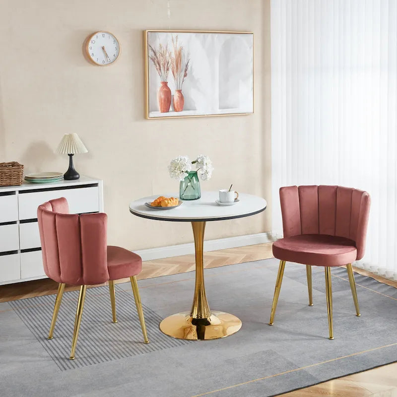 Rose / Fauteuil d'appoint en fausse fourrure à poils courts / Une place