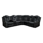 Canapé d'angle inclinable de luxe 5 et 6 places avec LED, USB, chargement sans fil, Bluetooth et rangement