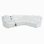 Canapé d'angle inclinable de luxe 5 et 6 places avec LED, USB, chargement sans fil, Bluetooth et rangement