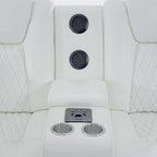 Canapé d'angle inclinable de luxe 5 et 6 places avec LED, USB, chargement sans fil, Bluetooth et rangement