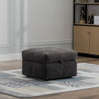 Canapé sectionnel, canapé d'angle avec pouf de rangement mobile, 2 ports USB et 2 oreillers, canapé capitonné et rembourré pour salon