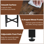 Table d'appoint ronde marron et noire avec panier en feutre, pieds en X | 1 ou 2 pièces