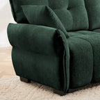 110.2 Ensemble canapé 3 places en chenille avec ottoman et coussins, cadre en bois massif et coussins haute résilience