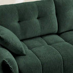 110.2 Ensemble canapé 3 places en chenille avec ottoman et coussins, cadre en bois massif et coussins haute résilience