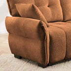 110.2 Ensemble canapé 3 places en chenille avec ottoman et coussins, cadre en bois massif et coussins haute résilience