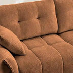 110.2 Ensemble canapé 3 places en chenille avec ottoman et coussins, cadre en bois massif et coussins haute résilience