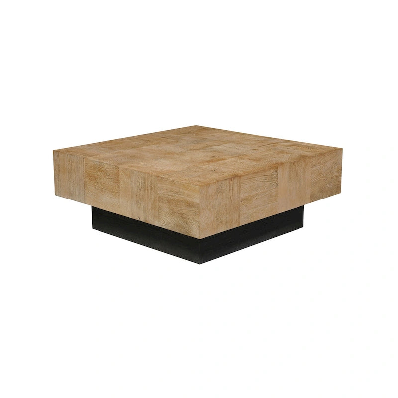 Ensemble de tables de salon 2 pièces en bois massif Caden