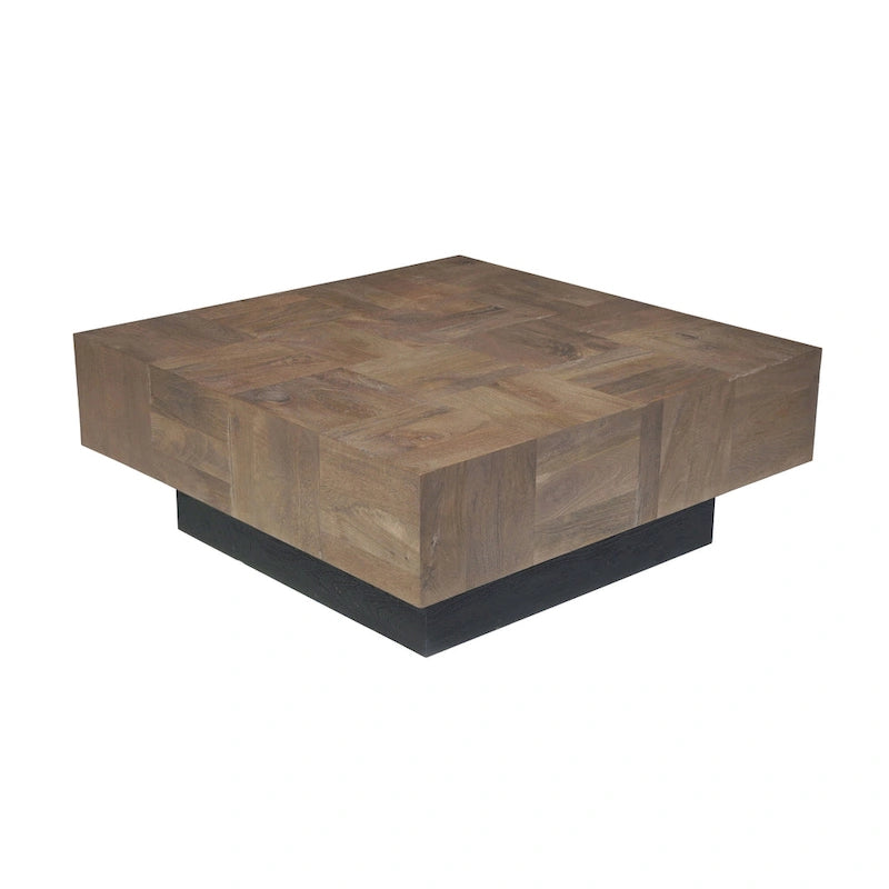 Ensemble de tables de salon 2 pièces en bois massif Caden