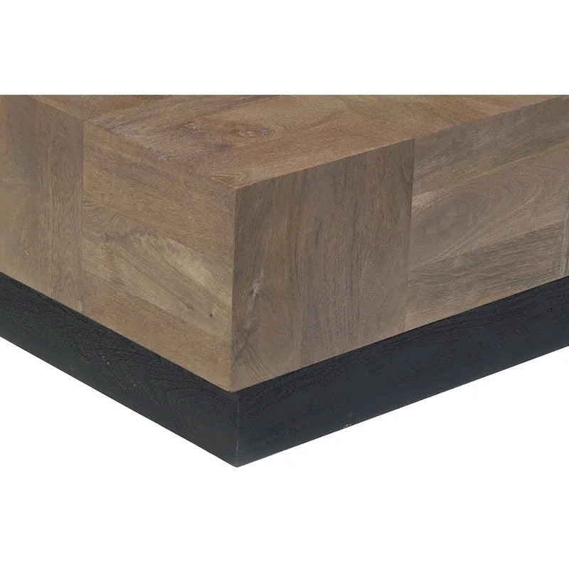 Ensemble de tables de salon 2 pièces en bois massif Caden