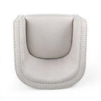 Fauteuil pivotant, style baril rond classique, tissu beige blé