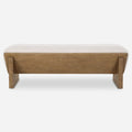 Banc en fausse fourrure de mouton ivoire, 2 places, 150 cm