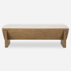 Banc en fausse fourrure de mouton ivoire, 2 places, 150 cm
