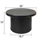 Ensemble de tables basses rondes modernes, combinaison double table basse avec pied de table cannelé, pour salon