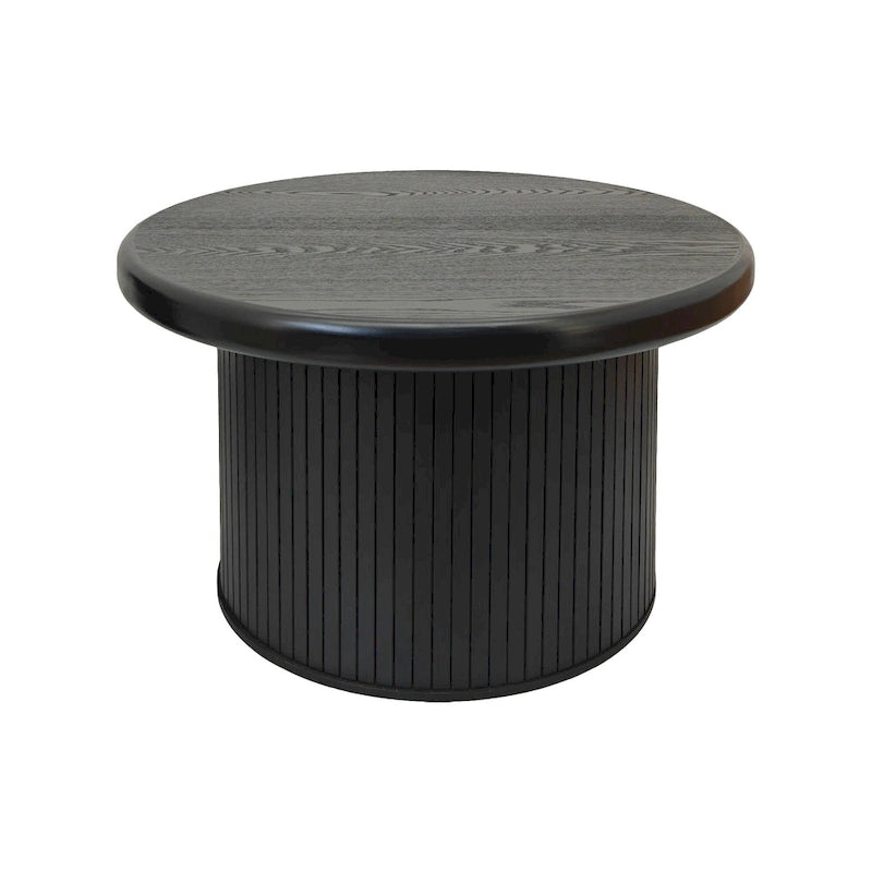 Ensemble de tables basses rondes modernes, combinaison double table basse avec pied de table cannelé, pour salon