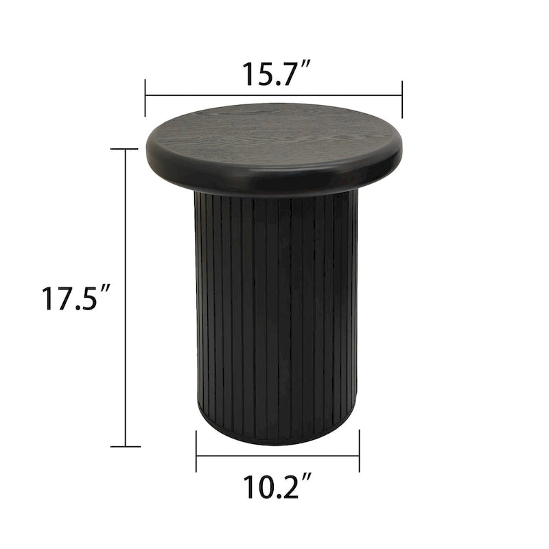Ensemble de tables basses rondes modernes, combinaison double table basse avec pied de table cannelé, pour salon