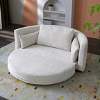 Fauteuil-lit pliant en lin, lit de sol, lit circulaire, canapé-futon réglable, canapé-lit pliant paresseux pour salon