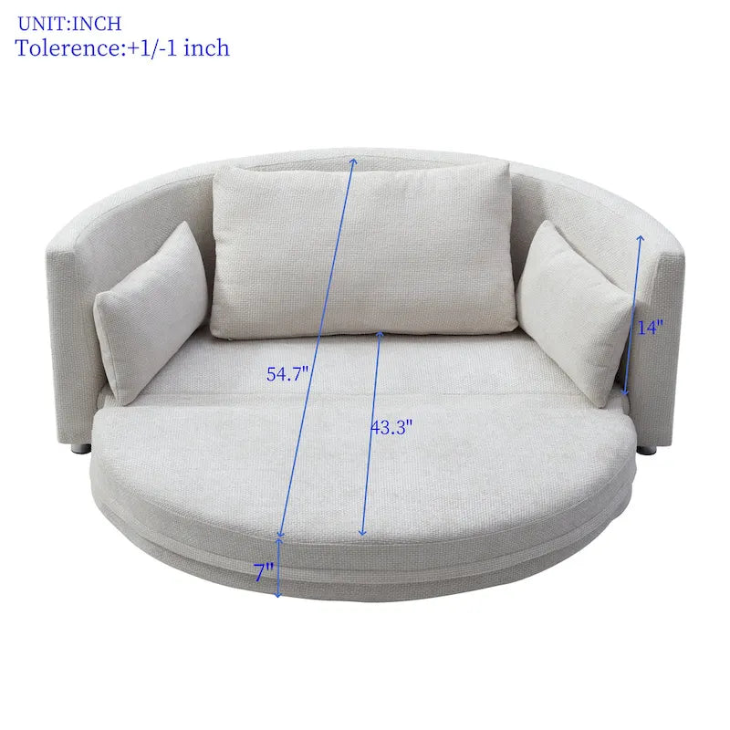 Fauteuil-lit pliant en lin, lit de sol, lit circulaire, canapé-futon réglable, canapé-lit pliant paresseux pour salon
