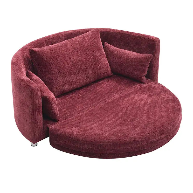 Fauteuil-lit pliant en lin, lit de sol, lit circulaire, canapé-futon réglable, canapé-lit pliant paresseux pour salon