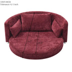 Fauteuil-lit pliant en lin, lit de sol, lit circulaire, canapé-futon réglable, canapé-lit pliant paresseux pour salon