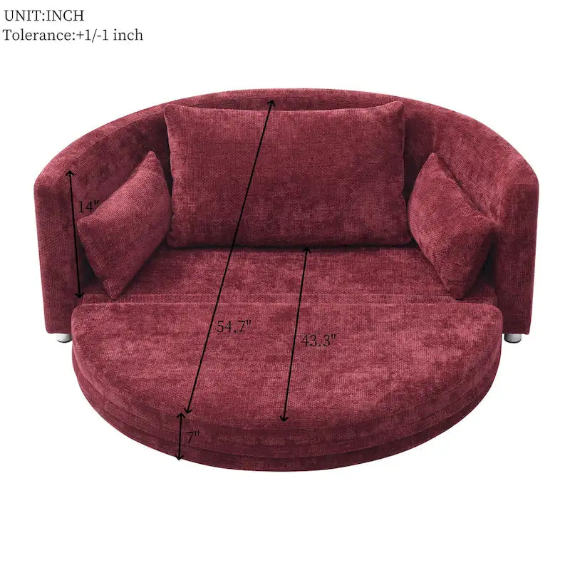 Fauteuil-lit pliant en lin, lit de sol, lit circulaire, canapé-futon réglable, canapé-lit pliant paresseux pour salon