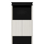 Lit escamotable grand format avec bureau et étagères de rangement