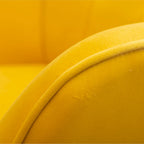 Fauteuil d'appoint jaune moderne en polyester 33 avec ottoman et pieds fuselés en bois