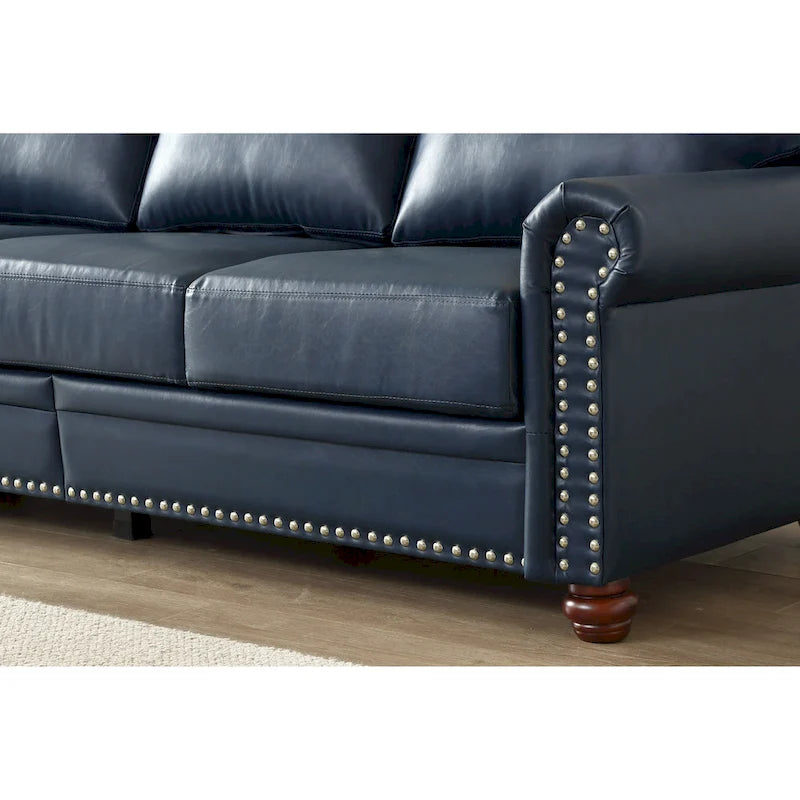 Canapé 3 places 82,68 en cuir PU avec rangement, structure en bois massif et métal, 6 pieds de support, coffres de rangement sous l'assise