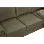Canapé 3 places 82,68 en cuir PU avec rangement, structure en bois massif et métal, 6 pieds de support, coffres de rangement sous l'assise