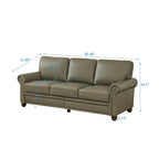 Canapé 3 places 82,68 en cuir PU avec rangement, structure en bois massif et métal, 6 pieds de support, coffres de rangement sous l'assise