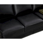 Canapé 3 places 82,68 en cuir PU avec rangement, structure en bois massif et métal, 6 pieds de support, coffres de rangement sous l'assise